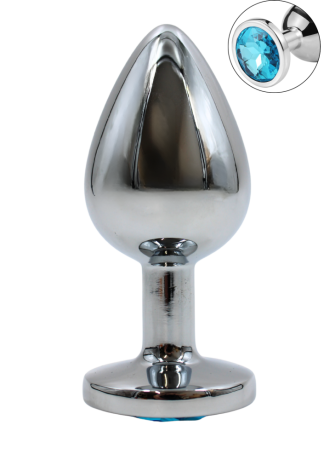 Plug bijou en aluminium bijou bleu Large - RY-003LBL